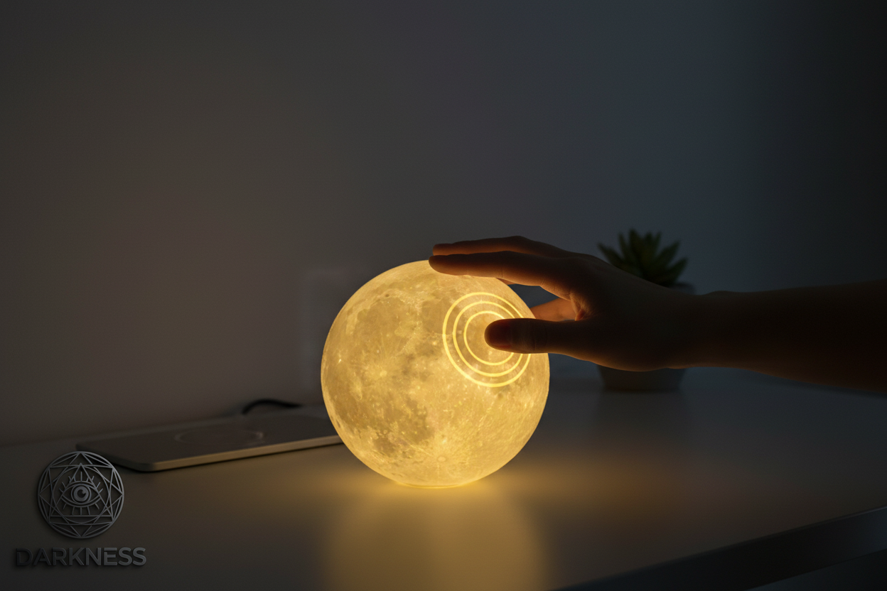 3D Ay Lambası Dokunmatik Kontrol - DARKNESS
